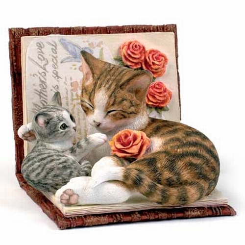 CHAT + CHATON LIVRE H. 8 CM