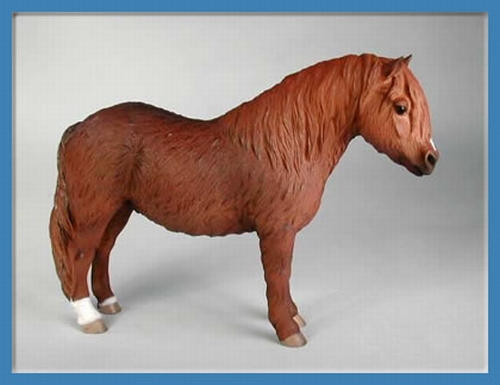 PONEY SHETLAND ALEZAN 10 X 14 CM